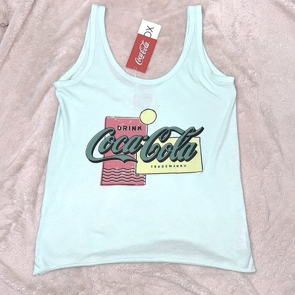 Wildfox Lyla Drink Coke® Soothing Sea Cotton Graphic Tank Top -Size X Small, NWT - Picture 7 of 15